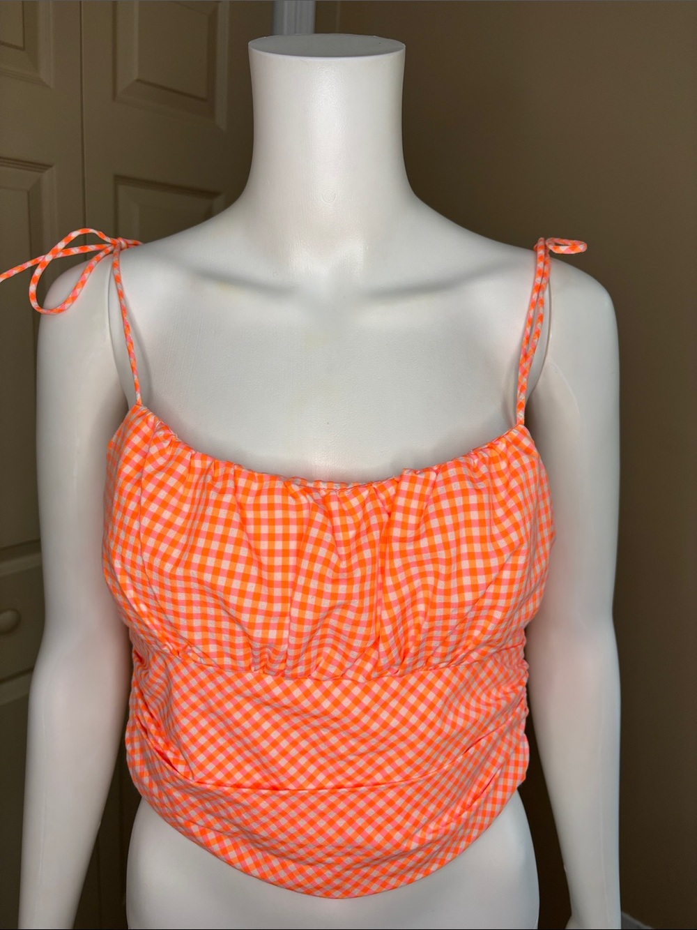 ZARA gingham halter crop top